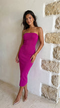 Nola Midi Dress - Magenta Pink