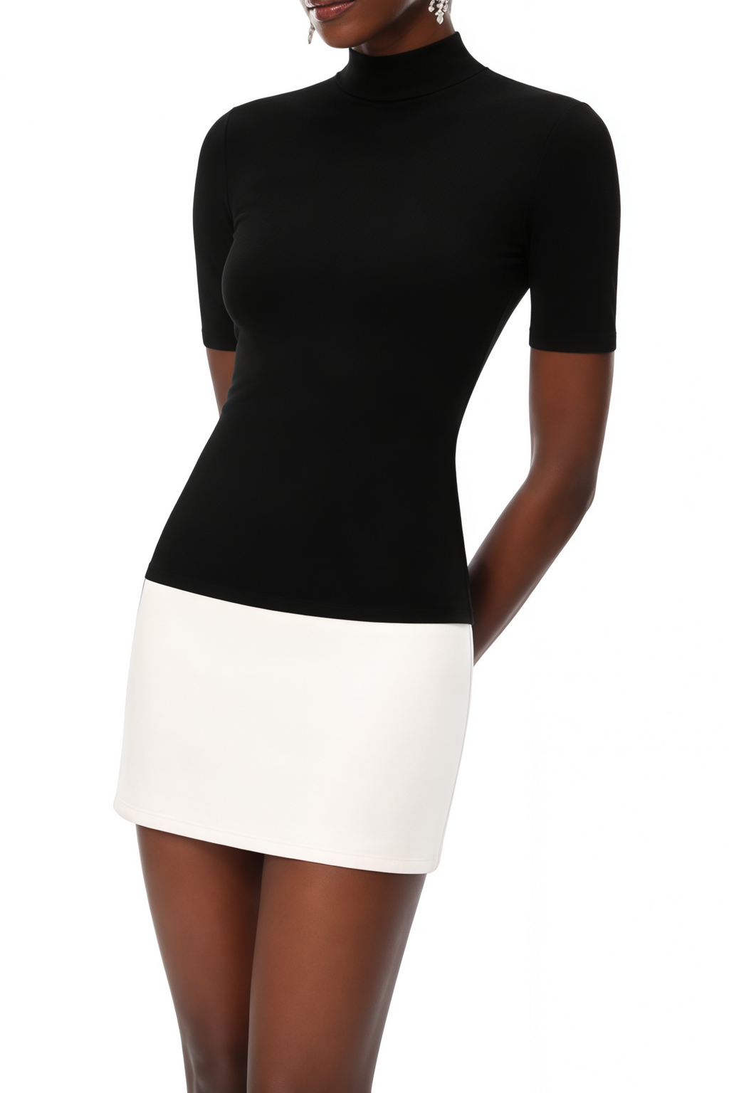 Anas Curve Block Mini Dress
