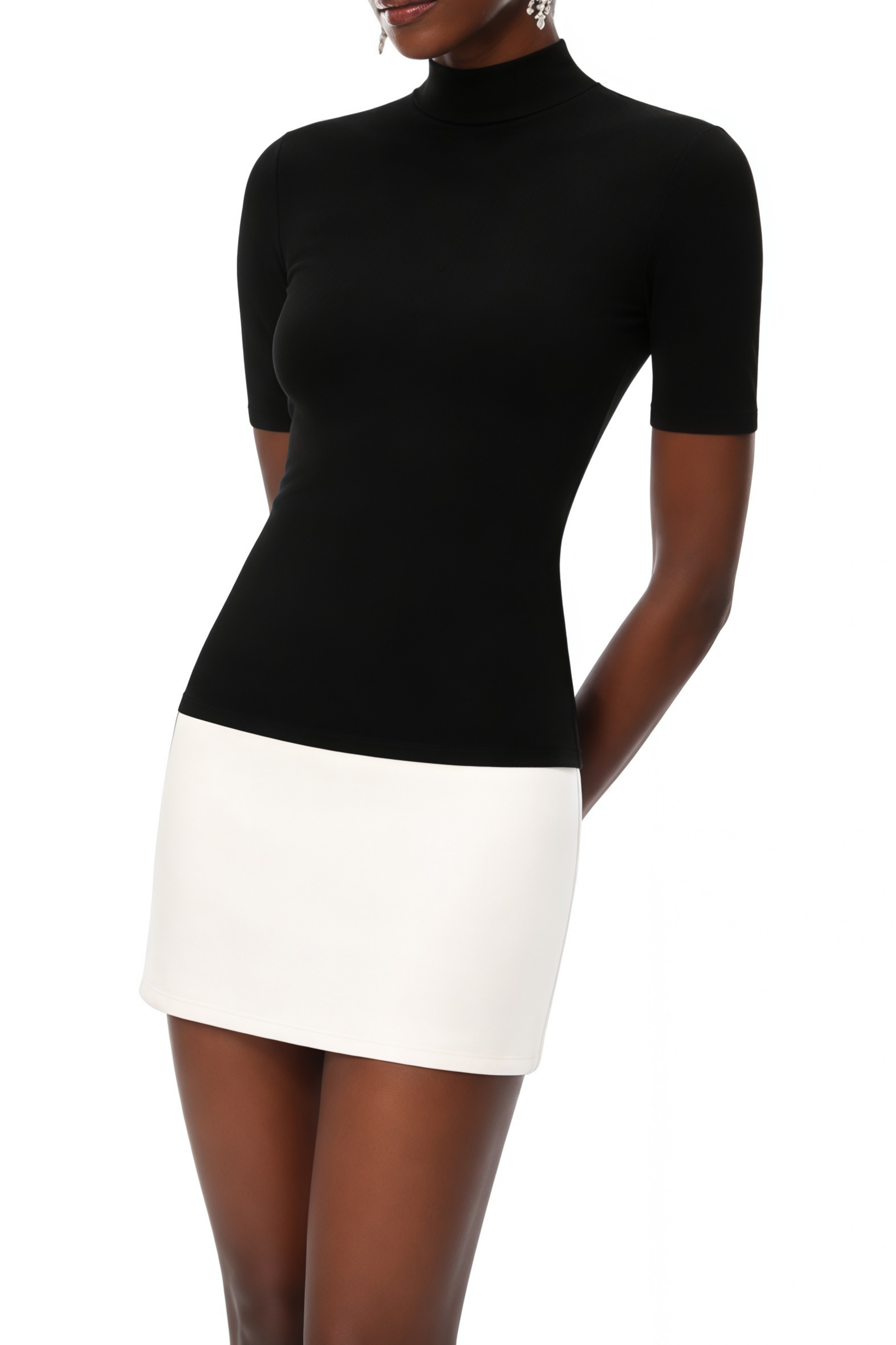 Anas Curve Block Mini Dress