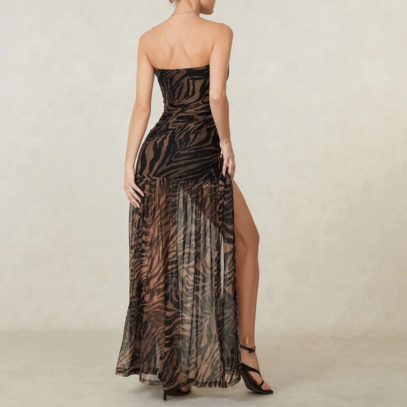 VIVIA - Leopard Print Tube Dress