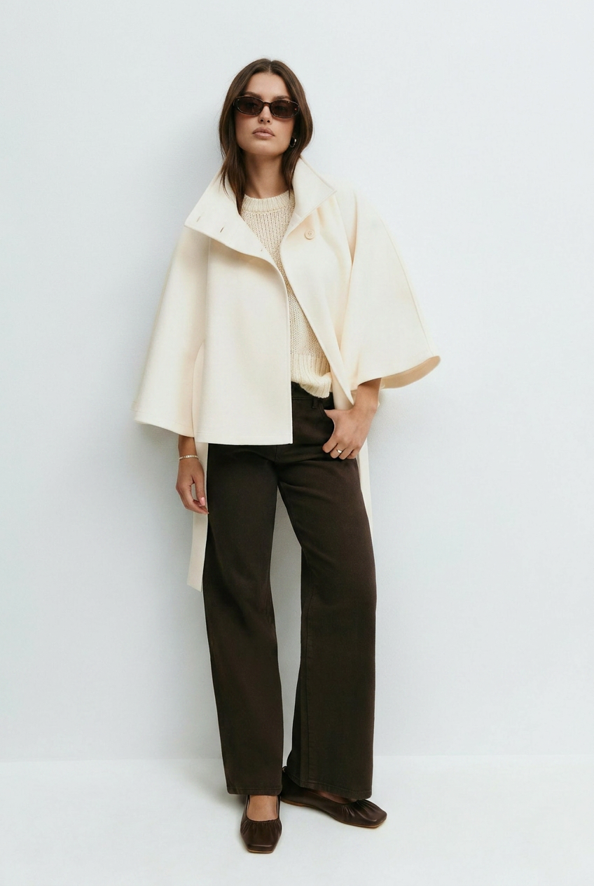 Elance Belted Cape - Mini Dress