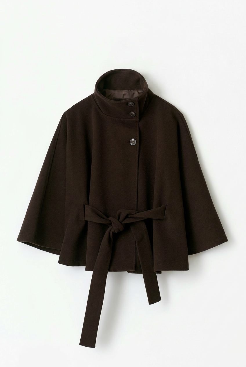 Elance Belted Cape - Mini Dress