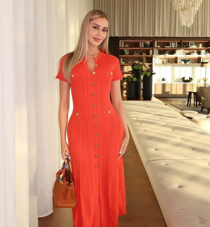 Kalisté-Jacquard Knit Midi Dress