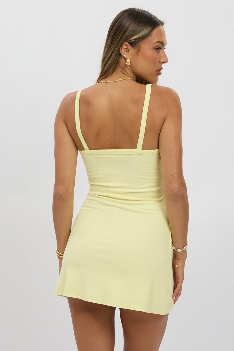 Sexy Yellow Mini Dress